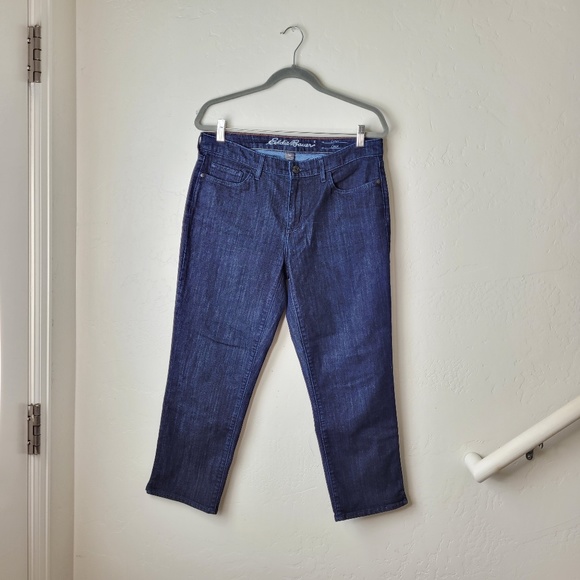Eddie Bauer Dark Wash Curvy Crop Jeans - Picture 12 of 12